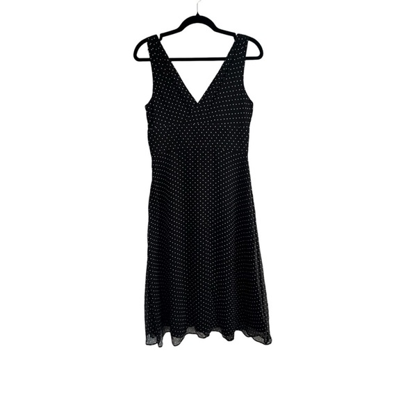 J. Crew Dresses & Skirts - J. Crew Ribbed Crepe De Chine Silk Dot Dress Black Mid-Calf Womens Sz. 6